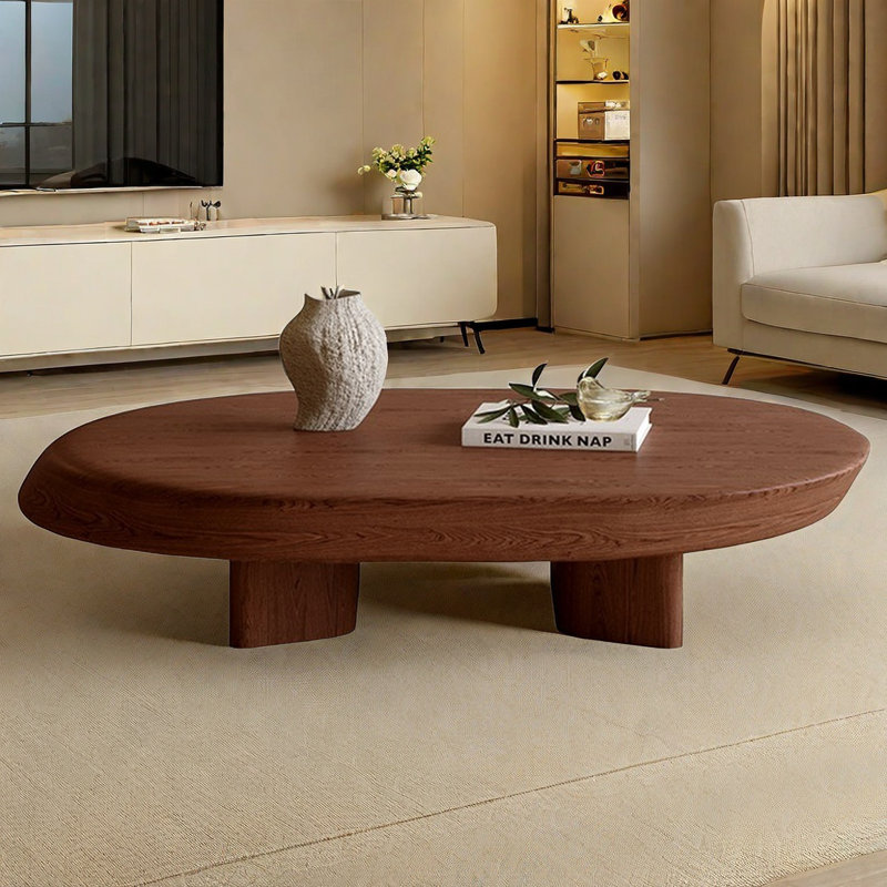 Orxva Galaxy Wabi-sabi vintage solid wood oval coffee table | Wayfair
